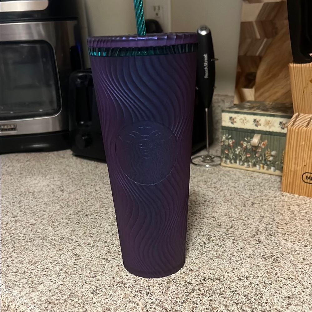 Starbucks Purple Tumbler with Teal Straw
